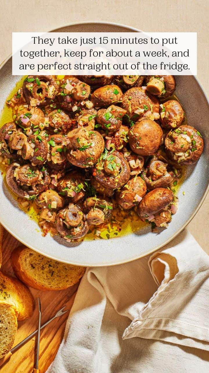 Marinated Mushrooms With Garlic And Thyme - The Mediterranean Dish