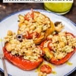pin image 2 for vegetarian stuffed peppers.