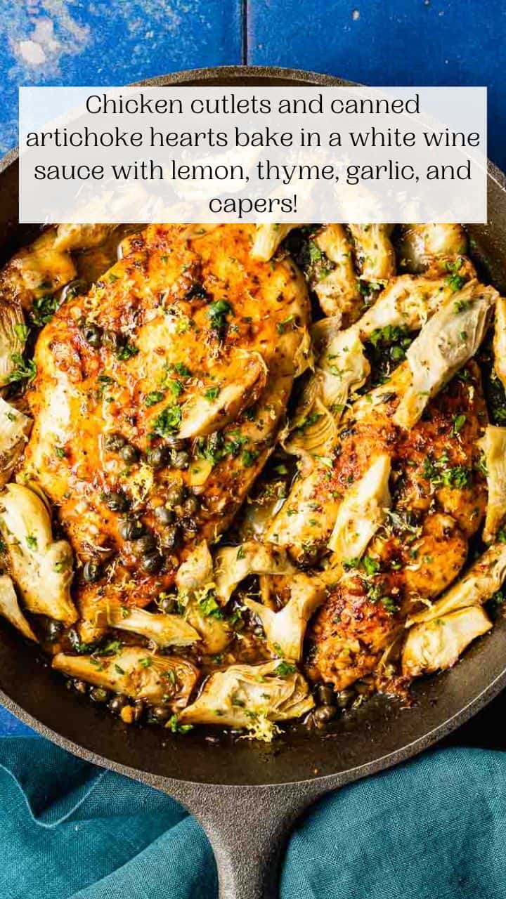 Baked Chicken Breasts in an Artichoke and White Wine Sauce - The