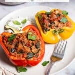 Pin image 1 for chicken stuffed peppers.