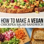 Pin image 3 for chickpea salad sandwich.