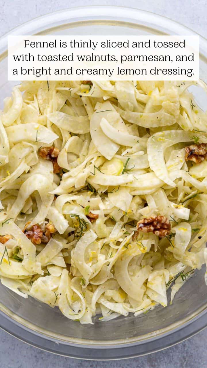 Lemony Fennel Salad with Shaved Parmesan and Toasted Walnuts The