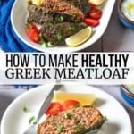 Pin image 3 for greek meatloaf with grape leaves.