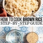 Pin image 3 for how to cook brown rice.