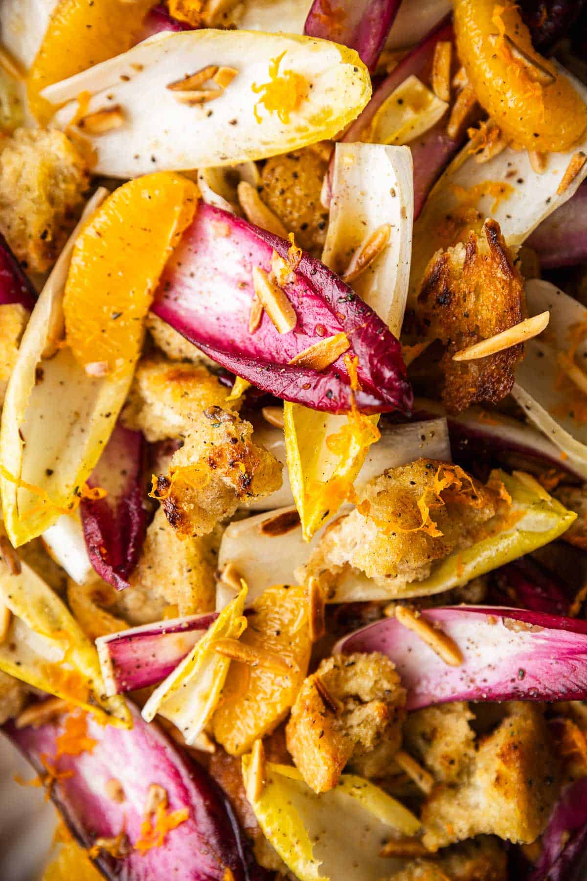 a close up of endive salad.