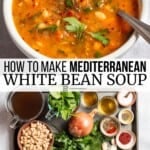 pin image 3 for Mediterranean white bean soup.