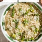Pin image 1 for asparagus risotto.