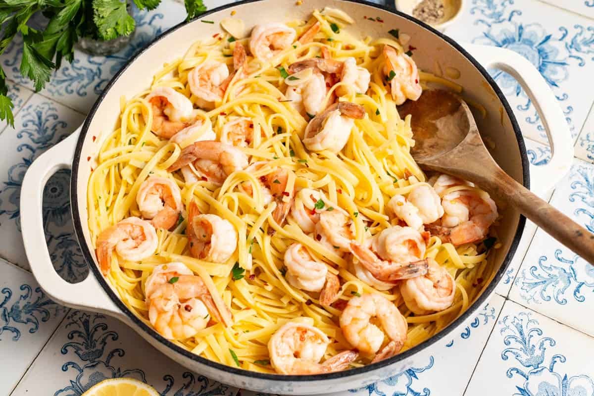 Shrimp Linguine Recipe | The Mediterranean Dish