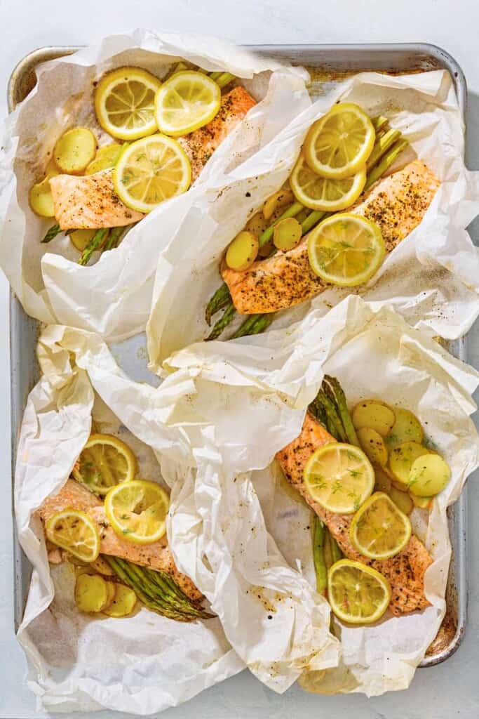 Salmon in Parchment Paper The Mediterranean Dish