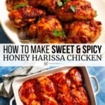 Harissa honey chicken pin image 3.