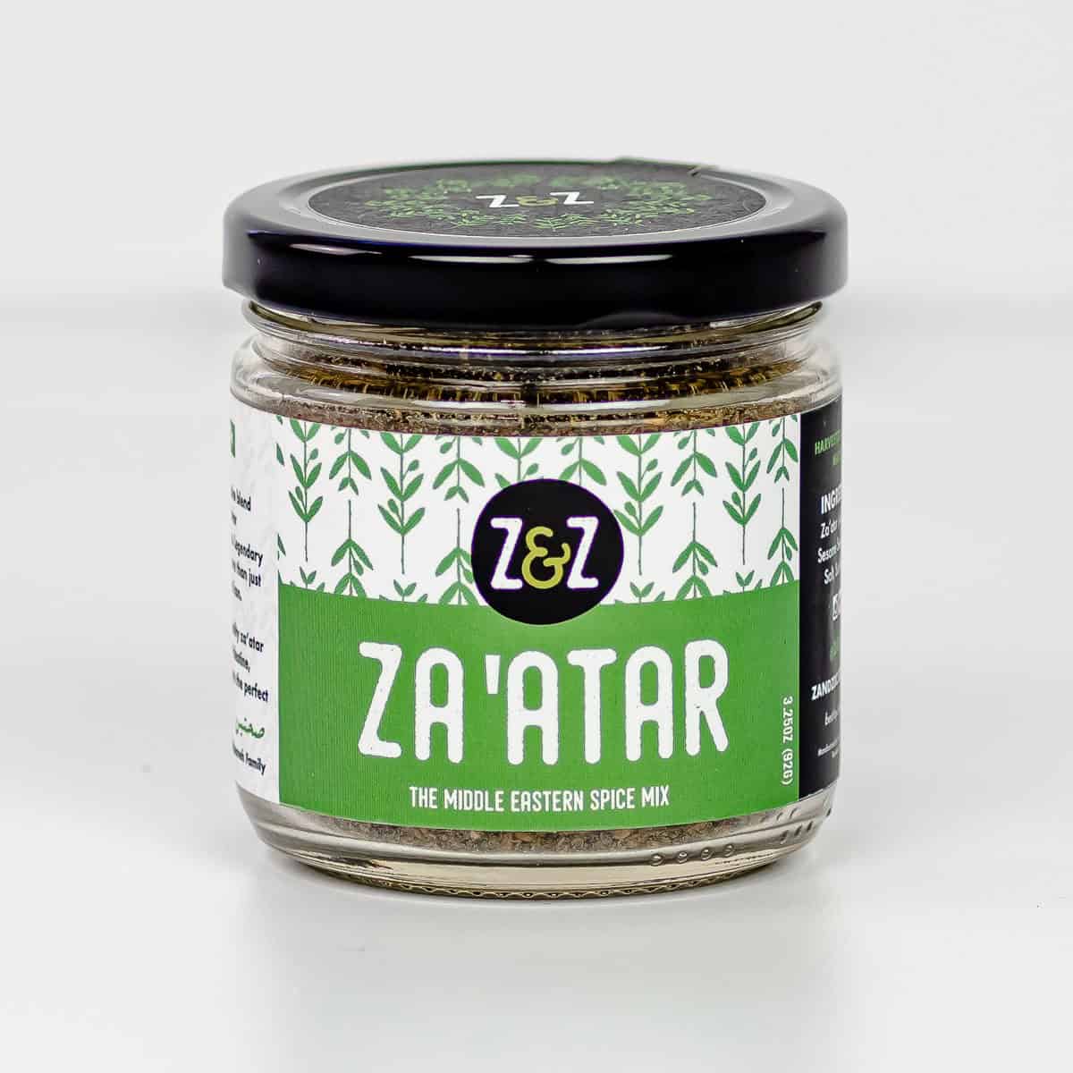 Jar of za'atar from the Mediterranean Dish shop.