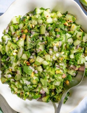 Cucumber salsa web story poster image.