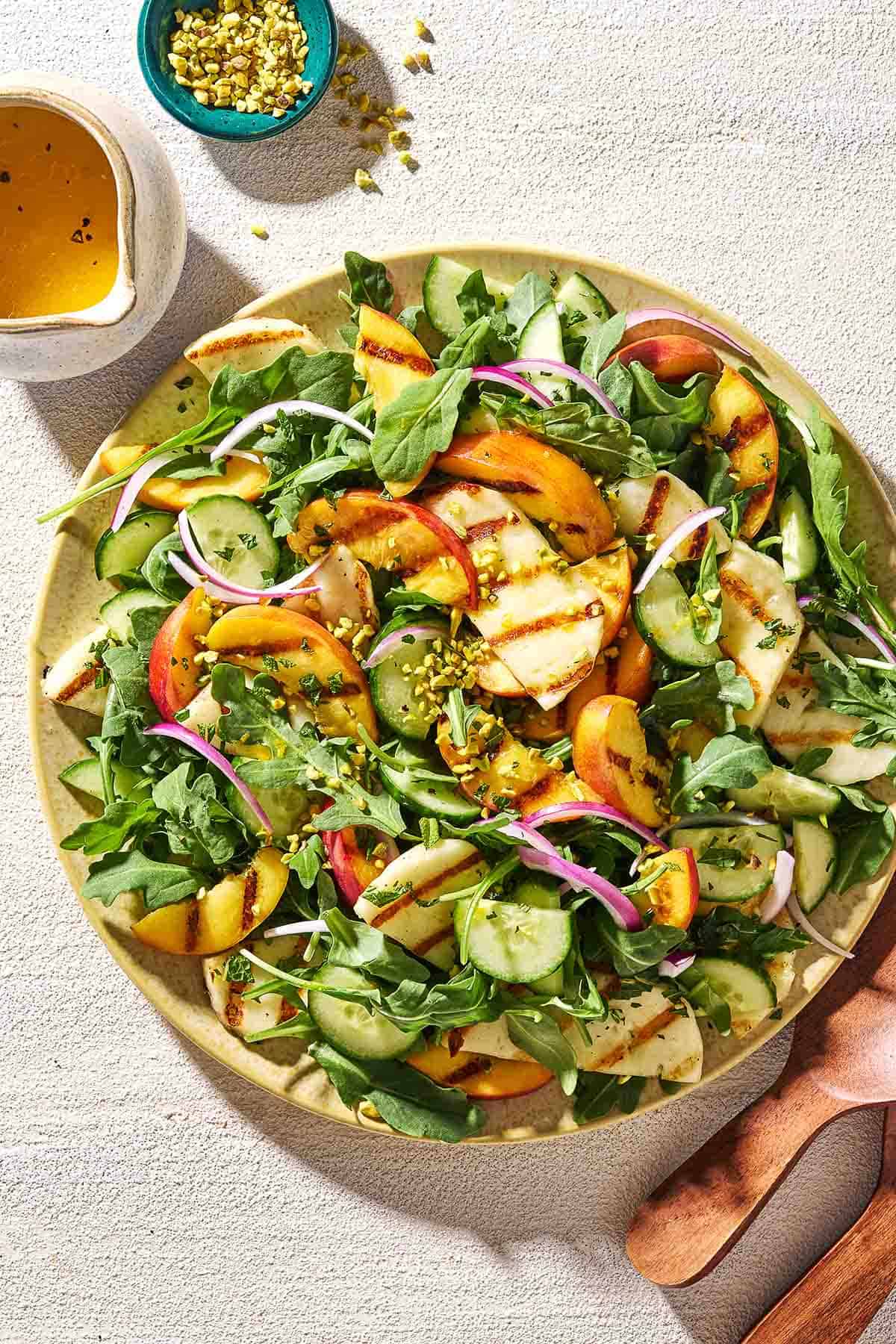 Halloumi Salad with Peaches and Arugula-image