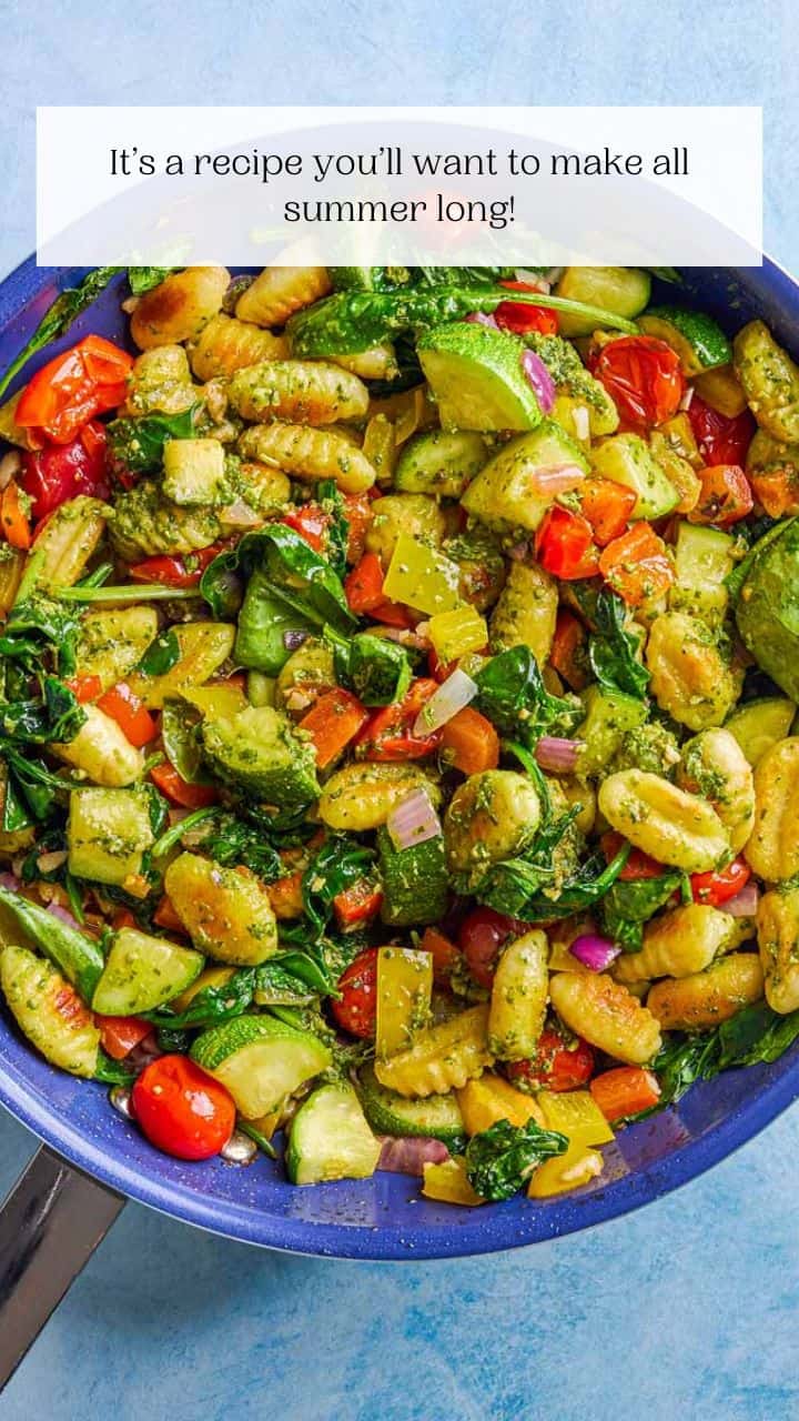 Crispy Gnocchi with Pesto and Summer Veggies - The Mediterranean Dish