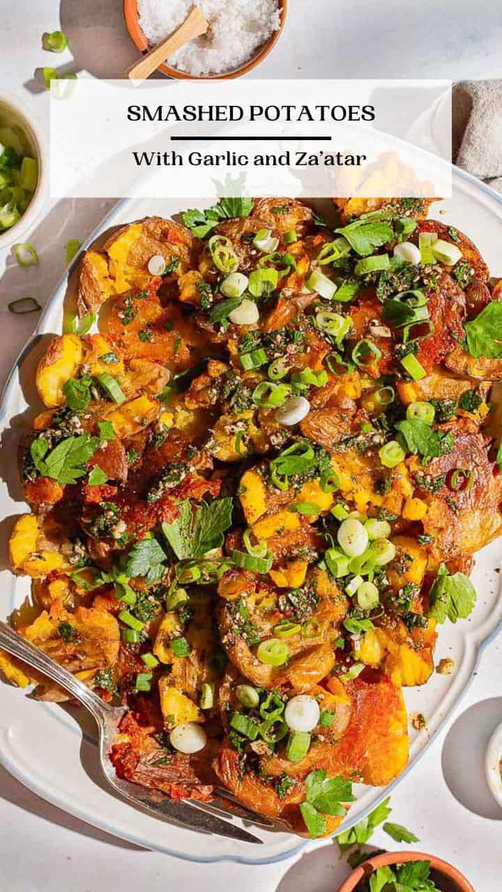 Crispy Smashed Potatoes with Garlic and Za’atar - The Mediterranean Dish