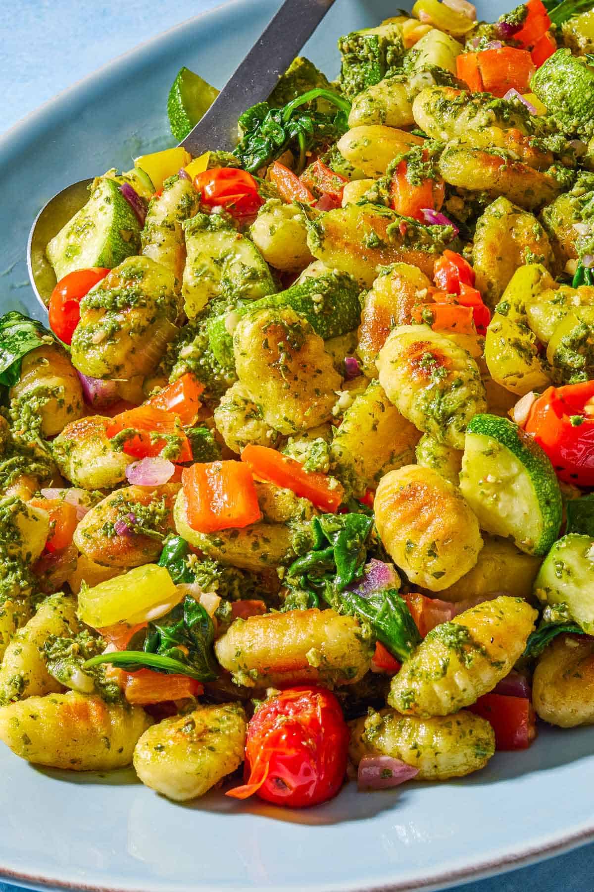 Pesto Gnocchi with Vegetables | The Mediterranean Dish