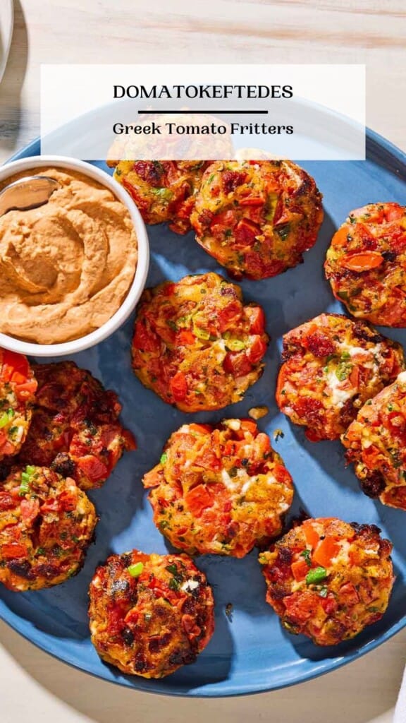 Greek Tomato Fritters with SunDried Tomato Yogurt Dip The