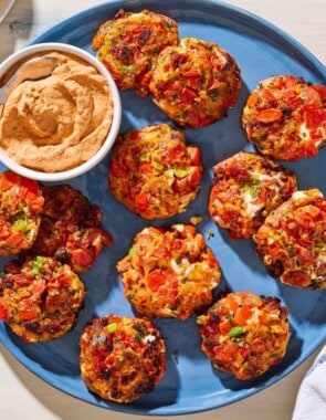 Greek tomato fritters web story poster image.