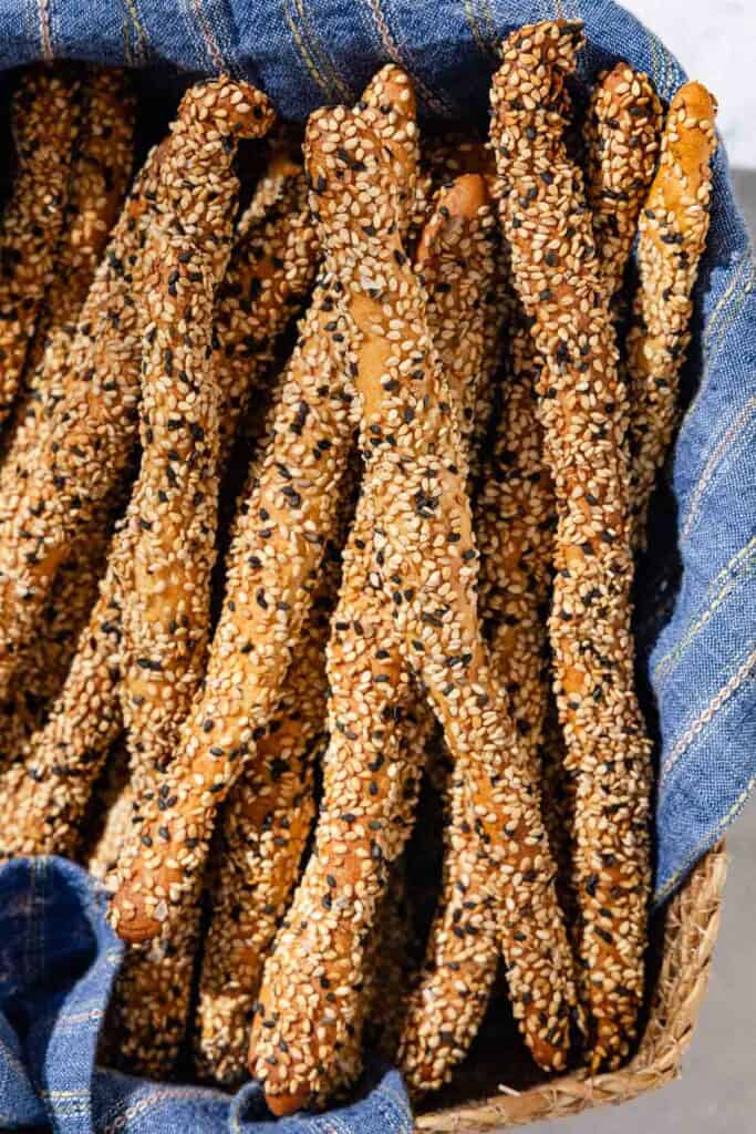 Sesame String Bread Crispy Sesame Breadsticks | The Mediterranean Dish