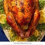 Pin image 1 for the Mediterranean Dish Thanksgiving turkey recipe.