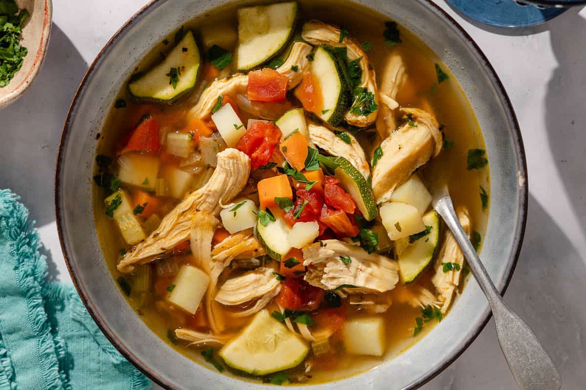 Chicken Vegetable Soup [www.themediterraneandish.com]