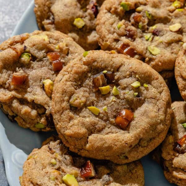 A platter filled with date cookies.