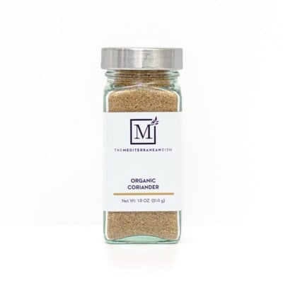 A bottle of coriander from the mediterranean dish.