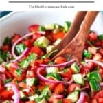 Cucumber tomato salad pin image 2.