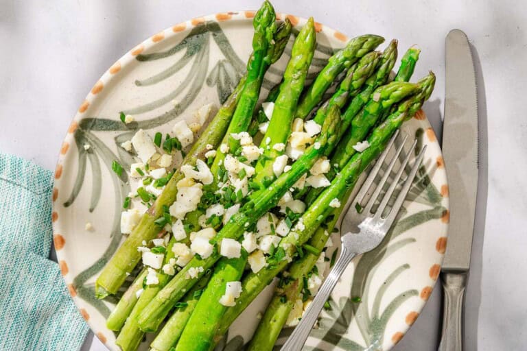 View of Steamed Asparagus with Eggs | The Mediterranean Dish