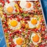 Sheet pan eggs pin image 1.