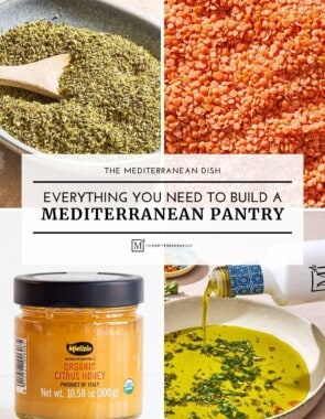 Pin image 1 for the Mediterranean pantry guide.
