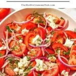 Tomato feta salad pin image 1.