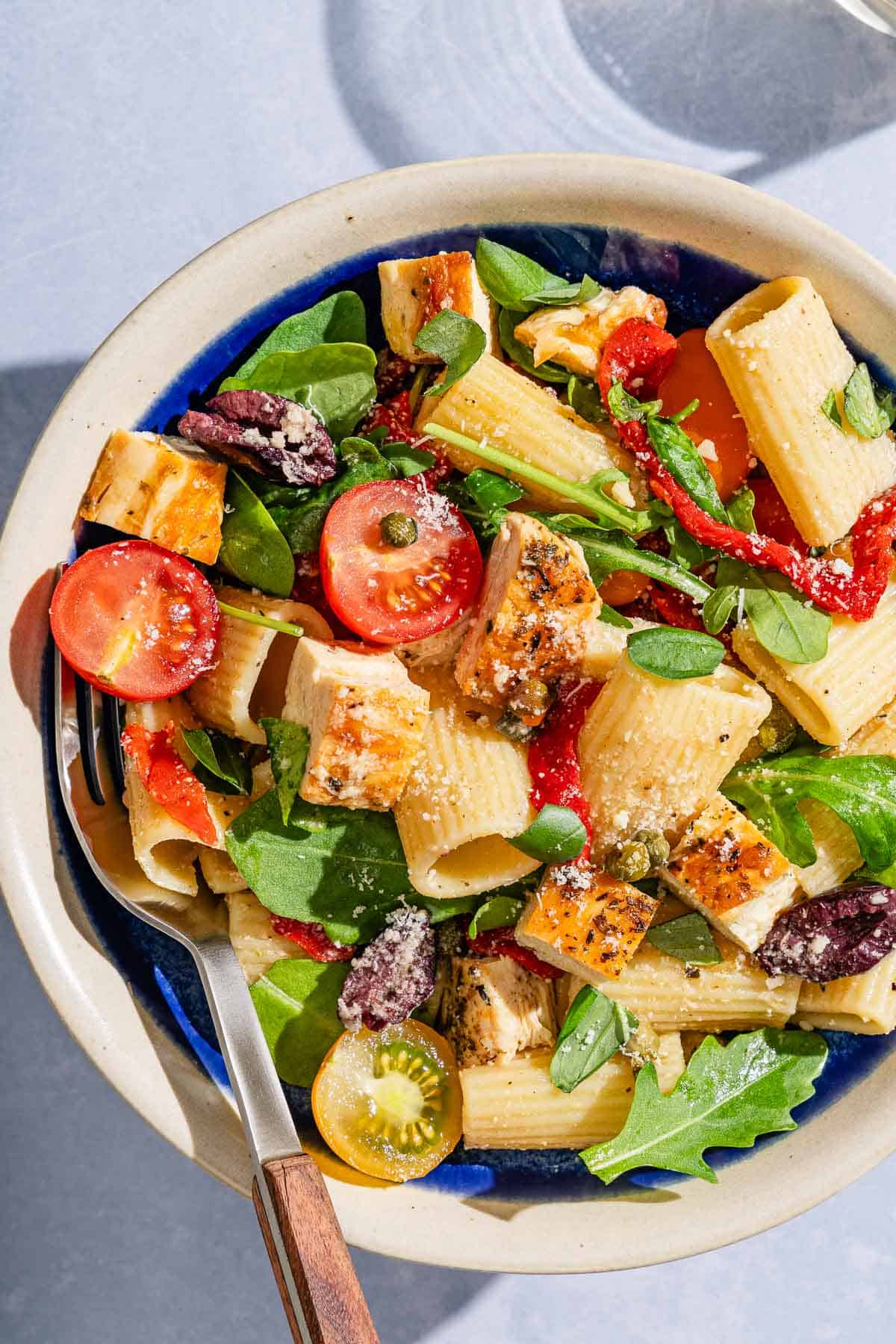 Mediterranean Chicken Pasta Salad