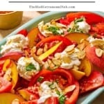 Peach burrata salad pin image 1.