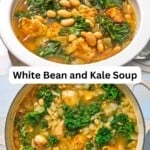 white bean and kale soup pin image 3.