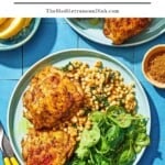 Air fryer chicken thighs pin image 1.
