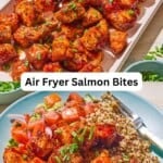 Air Fryer Salmon Bites pin image 3.