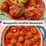 Mozzarella stuffed meatballs pin image 3.