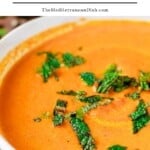 Roasted carrot soup pin image 1.