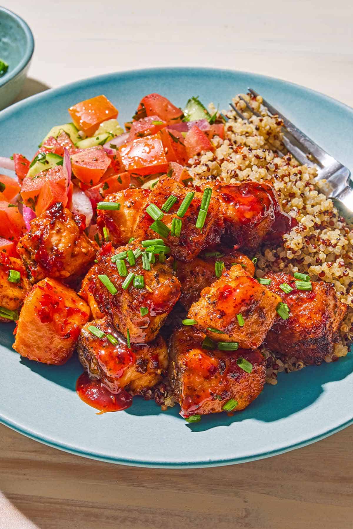 Air Fryer Salmon Bites with Honey-Harissa Glaze-image