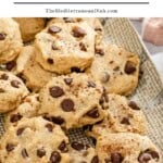 Tahini chocolate chip cookies pin image 1.