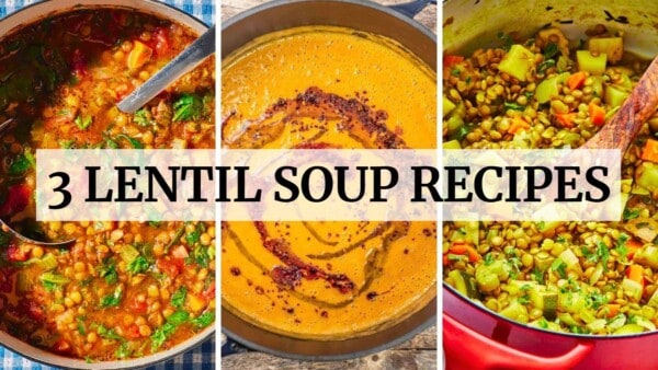 3 Lentil soup recipes video.