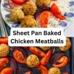 Baked chicken meatballs pin image 3.
