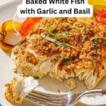 Baked fish recipe pin image 2.
