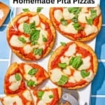 Pita pizza recipe pin image 2.