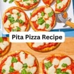 Pita pizza recipe pin image 3.