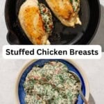 Stuffed chicken breast recipe pin image 3.