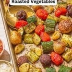 Roasted vegetables recipe pin image 2.