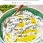 Mint yogurt sauce pin image 1.