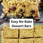 No bake dessert bars pin image 3.